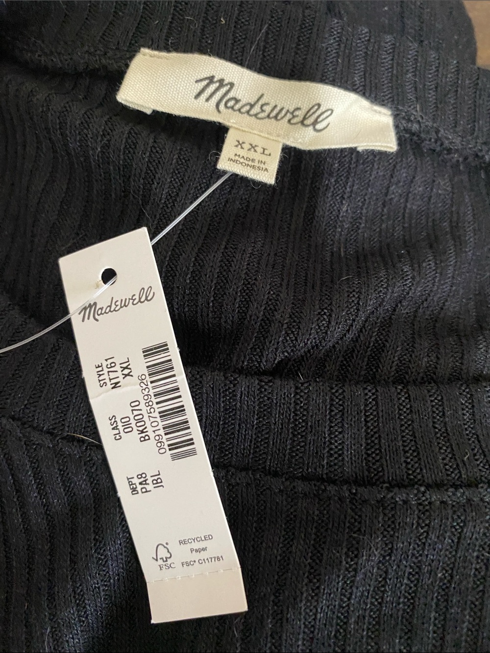 NWT MADEWELL Ribbed Long Sleeve tee shirt size women’s XXL - Picture 7 of 8